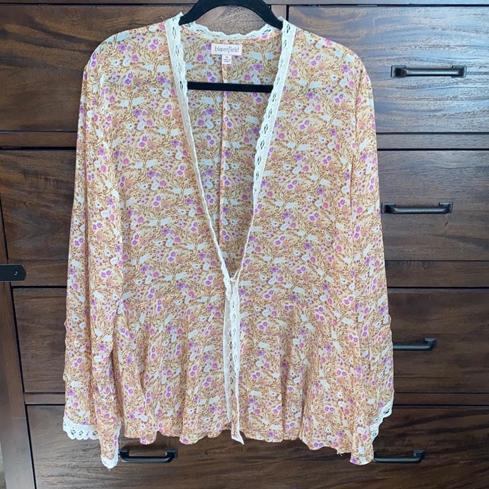 Floral Print Duster Blouse